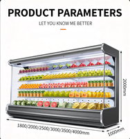 Refroidisseur d'air à ventilateur à température unique pour supermarché, pour vitrine de légumes et fruits frais avec étagères réglables