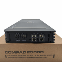Amplificateur de voiture monoblock de classe D à 2 canaux 2500W RMS Amplificateurs de basses reliables Amplificateur de voiture pour caisson de basses 2500W RMS