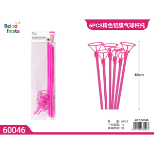 Set di 6 pezzi porta bastoncini palloncino rosa decorazioni per feste a tema di compleanno forniture per occasioni di compleanno - Product Image 1