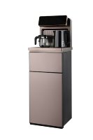 Distributeur d'eau chaud/froid électrique sur pied en plastique 1350W avec télécommande, chauffage rapide et chargement par le bas