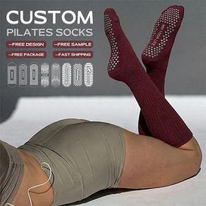 Chaussettes de Pilates antidérapantes en gros Bilu, motif personnalisé, respirantes, en coton, avec grip pour le yoga, écologiques, pour femmes, pour le fitness - Product Image 1