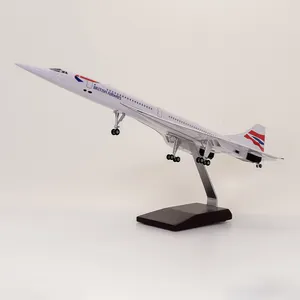 2023ホット販売スケール1/125コンコルド英国航空50cmLEDモデル飛行機販売