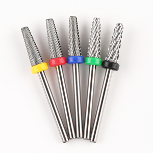 SHUANGJIAミニ5 in 1ネイルドリルビットフラットトップテーパーネイルビット削除ジェルツール電気ドリルファイルマニキュアアクセサリー - Product Image 1