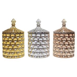 LANGXU <span class=keywords><strong>argento</strong></span> rosa antico contenitore per la conservazione del tè con spezie rotonde etichetta per la casa bava alta in oro moderno <span class=keywords><strong>zuccheriera</strong></span> - Product Image 1