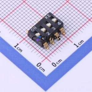DSIC04LSGET DIP Switch SMD-8P,6x10.2mm Switch Single Pole Single Throw 4 2.54mm 25mA - Product Image 1