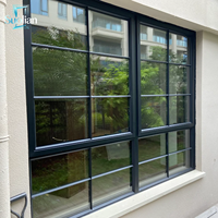 Ventanas Francesas Arqueadas Modernas con Rotura de Puente Térmico y Diseño de Rejilla, Ventanas Arqueadas Personalizadas para Proyectos de Hoteles y Resorts