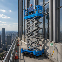 Lift Gunting Listrik Beroda 10.5m GS0810TL-B Platform Beban Berat 500kg dengan Ekstensi 900mm untuk Layanan Industri