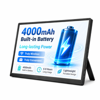 Moniteur portable R&E de 15,6 pouces avec batterie intégrée de 4000 mAh, Full HD 1080P, écran IPS Type-C pour ordinateur portable, téléphone, console