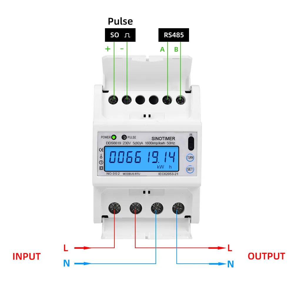 Display LCD 220V misuratore di elettricità monofase consumo kilowattora tensione corrente misuratore di watt misuratore di elettricità