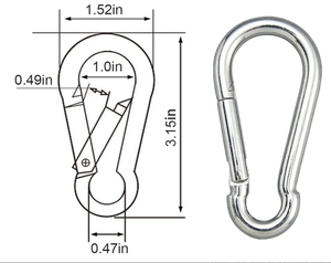 Mosquetón de acero inoxidable directo de fábrica al por mayor, gancho a presión, llavero <span class=keywords><strong>pequeño</strong></span>, mosquetón deportivo para acampar para gimnasio - Product Image 2