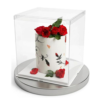 Boîte à gâteau en plastique PET recyclable transparente avec gaufrage et vernissage, emballage écologique et alimentaire pour cadeaux d'anniversaire et de mariage
