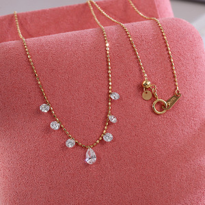 Collier en or 18 carats avec diamants naturels pour femme, bijou luxueux et élégant certifié GRC, idéal pour mariages, banquets et voyages, délicat - Product Image 3