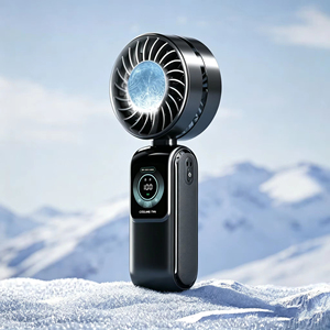 Ventilateur portable Tec Cooling, pliable pour bureau/cou avec écran numérique intelligent, mini ventilateur USB rechargeable 3600 mAh - Product Image 1