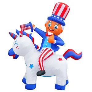 Independence Day Inflatable Uncle Riding a Unicorn