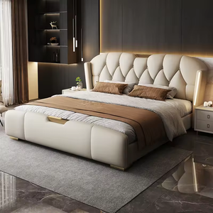 <span class=keywords><strong>Lit</strong></span> <span class=keywords><strong>avec</strong></span> tête de <span class=keywords><strong>lit</strong></span> rembourrée et éclairée de style italien luxueux, <span class=keywords><strong>avec</strong></span> tiroirs de rangement et cadre relevable hydraulique - Product Image 4