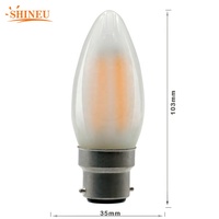 Ampoule LED SHINEU C35 en verre dépoli, culot E14, flamme décorative à pointe courbée, pour lustre, applique murale, usage résidentiel et mariage