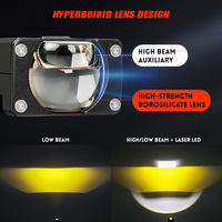 Faro Antiniebla LED Automotriz de Doble Haz Ultra Brillante Amarillo y Blanco de 140w, Proyector de 3 Pulgadas, IP68, Foco para Parrilla de Coche Todoterreno, 12v, para Parachoques