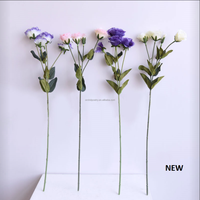 Bunga Lisianthus Sutra Buatan Texas Bluebell Tangkai Tunggal Ungu Eustoma Locust 69cm Hiasan Bunga untuk Pernikahan Natal Paskah