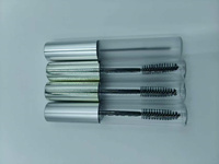 Tube de mascara en plastique noir et or rose de 4 ml en gros, avec logo personnalisé, pour sérum de croissance des cils et sourcils