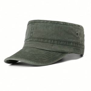 Chapeau de soleil décontracté pour homme, style vintage, en coton lavé, à calotte plate, idéal pour l'été – Nouvelle collection très prisée - Product Image 6