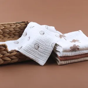 Nouveau Couverture pour Bébé Couche de Serviette de Visage en Coton Serviettes Super Douces pour Bébé Bavoir en Bambou Biologique pour Enfants Cadeau de Noël