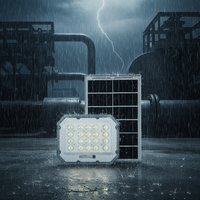 Reflector LED Solar de Larga Duración, Resistente al Agua IP66, para Exteriores, Seguridad, ABS, Sin Cables, Encendido/Apagado Automático al Anochecer/Amanecer, Control Remoto