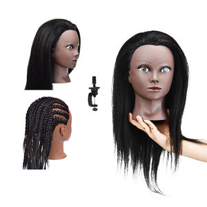 Tête de Mannequin 100% Cheveux Humains, Tête d'Entraînement Mannequin pour Pratique de Coiffure Afro, Tête de Poupée pour <span class=keywords><strong>Coiffeur</strong></span> avec Support de Fixation - Product Image 2