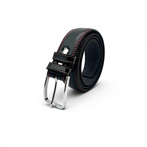 BS INTERNATIONAL - Accesorios para Hombre, Hebilla Cuadrada de Acero con Piel de Vaca Ecológica, Color Negro, Estilo Vintage, Artesanal, Duradera, 3.8 - Product Image 2