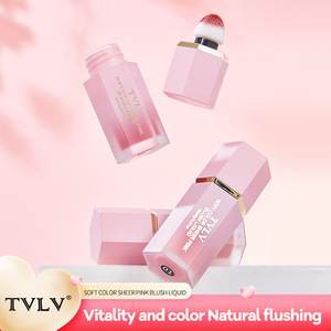 Velvet six color liquid powder blusher durable waterproof lip glaze two in one carmine powder blusher - Product Image 2