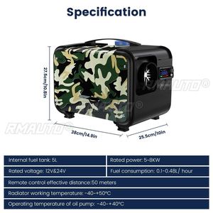 Calentador de Aire Diésel Hcalory Camuflaje Todo en Uno 5-8KW 12V con Monitor LCD para Coche y Camión - Product Image 3
