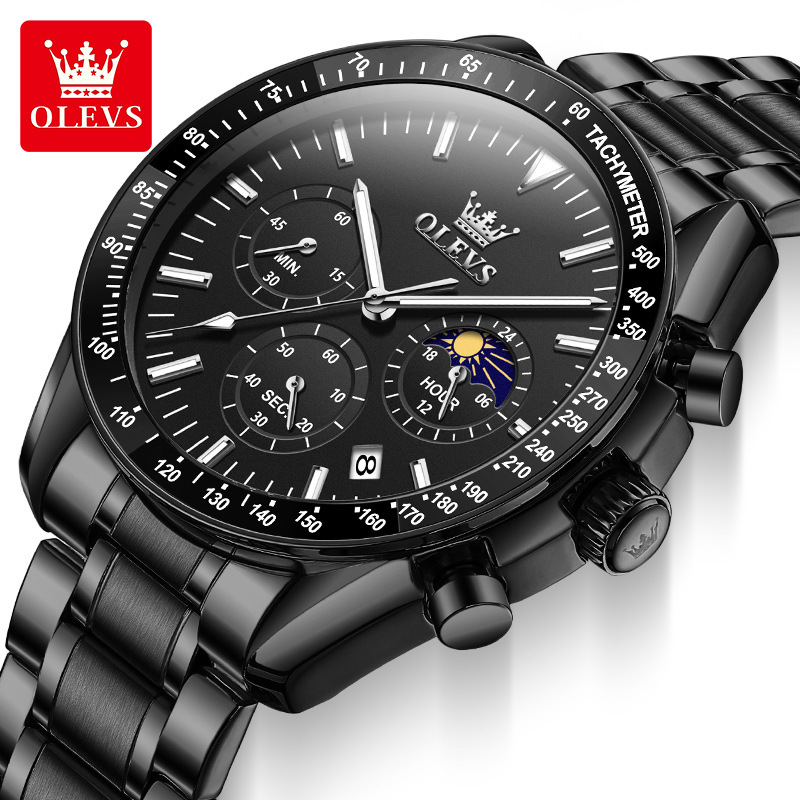 OLEVS 3618 Men's Stainless Steel Chronograph Watch, Quartz