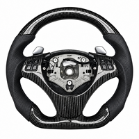 Volant en fibre de carbone M Sport pour BMW E90 E91 E92 E93 Série 3, cuir perforé, volant personnalisé