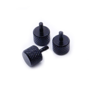 Tornillo de mariposa moleteado de diamante M2.3*7 con cabeza de 10 mm, de acero al carbono con óxido negro y media rosca, para apriete manual - Product Image 3