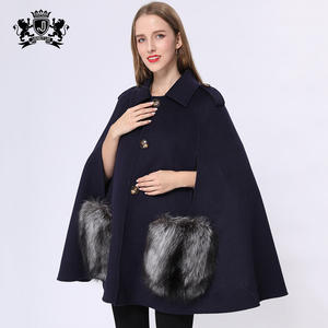 Cape longue à col roulé Style anglais, <span class=keywords><strong>manteau</strong></span> en <span class=keywords><strong>laine</strong></span>, ample, luxe, pour femme, hiver, collection Offre Spéciale - Product Image 2