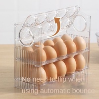 Boîte de rangement de conservation des œufs en plastique transparent à trois niveaux populaire conteneur de plateau d'oeufs de porte de réfrigérateur multi-usages pour le stockage des aliments