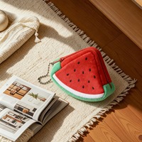 Schattig fruit pluche portemonnee sleutelhanger watermeloen oranje mini opbergtasje pluche hanger tas ornament cadeau