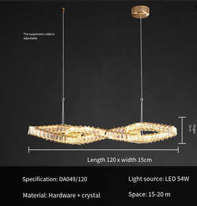 Italienisches Licht Luxus Restaurant Kristall Kronleuchter Bar Cafe Insel Tisch Persönlichkeit postmoderne einfache lange Streifen Lampen - Product Image 3