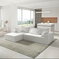 Nuevo Sofá Modular en Forma de L Multifuncional, Cómodo, de Tela Afelpada, con Soporte Fuerte de Espuma, Sofá Cama con 5 Almohadas, Ideal para Hotel o Gimnasio