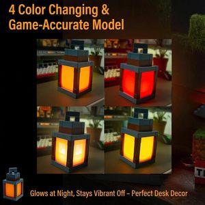 Custom Logo Pixelated Lantern Night Light 16-Color LED Remote <b>Control</b> Rechargeable Wall Table Lamp For <b>Gaming</b> Rooms - Product Image 6