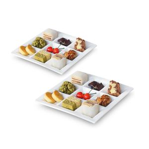 Snacks <span class=keywords><strong>Cena</strong></span> Bandeja para servir Plato en negro 10x10 pulgadas - Product Image 6