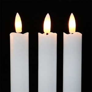 Alla moda cera bianca 3D vera fiamma lunga asta LED candele elettriche per la decorazione della casa matrimoni natale - Product Image 6