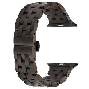 Bracelet en bois <span class=keywords><strong>noir</strong></span> classique de 22 mm pour Apple Watch Iwatch toutes séries 11 10 9 8 7 <span class=keywords><strong>6</strong></span> 5 SE 49 mm Ultra - Product Image 1