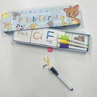 Boîte à tiroirs rigide personnalisée en carton avec impression sur mesure, format personnalisé, cartes flash éducatives effaçables pour enfants, jouets alphabétiques imprimés