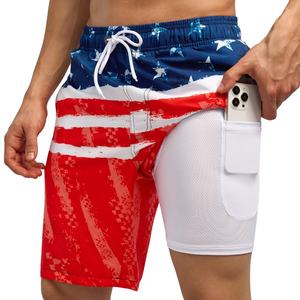 กางเกงขาสั้นชายหาดลายสัตว์พิมพ์โลโก้ตามสั่ง แห้งเร็ว ยืดหยุ่น เหมาะสำหรับเล่นเซิร์ฟและกิจกรรมชายหาด - Product Image 6