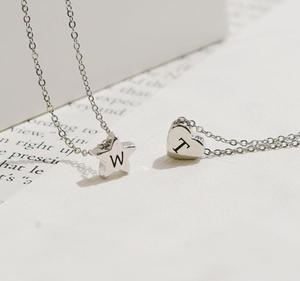 Collana Personalizzata in Acciaio Inossidabile per Bambini con Ciondolo a Forma di Cuore, <span class=keywords><strong>Stella</strong></span>, Moneta, Fiore, Minimalista per Ragazze Giovani e Adolescenti - Product Image 2