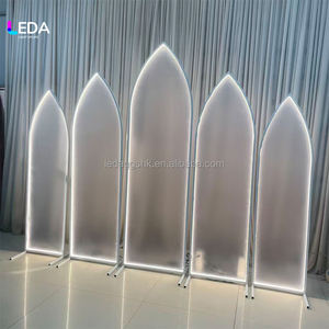 LEDA Nouvelle Tendance : Arche de toile de fond à bandes blanches avec film solaire, design détachable, nouvelle arrivée, décoration de fête pour mariage - Product Image 2