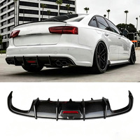 Difusor Trasero de Fibra de Carbono Real para Audi A6 S6 C7.5, Alerón con Luces LED para A6 S6 C7.5 2015 2016 2017 2018