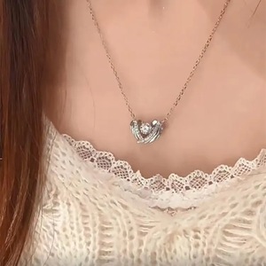 Guardian Wings Series Heart Pendant Necklace Stainless Steel Clavicle Chain Jewelry For Women Gift - Product Image 2