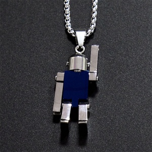 สร้อยคอหุ่นยนต์สแตนเลสแบบปรับได้ น่ารัก สั่งทำได้ตามต้องการ - Product Image 5