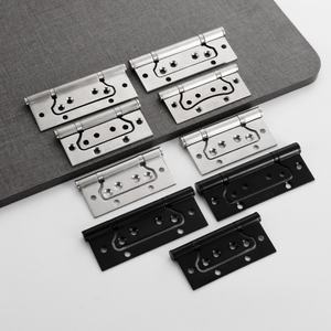 Bisagras de puerta de madera negras sin ranuras, bisagra de acero inoxidable engrosada - Product Image 2